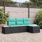 Preview: ARDEBO.de - Sofa Set 4 stk. Schwarz [Synthetisch]: Poly Rattan