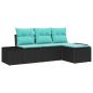 Preview: Sofa Set 4 stk. Schwarz [Synthetisch]: Poly Rattan