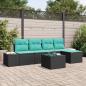 Preview: ARDEBO.de - Sofa Set 6 stk. Schwarz [Synthetisch]: Poly Rattan