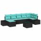 Preview: Gartensofa-set 8 stk. Schwarz Poly-Rattan