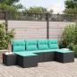 Preview: ARDEBO.de - Gartensofa-set 6 stk. Schwarz Poly-Rattan
