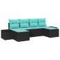 Preview: Gartensofa-set 6 stk. Schwarz Poly-Rattan