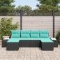 Preview: Gartensofa-set 6 stk. Schwarz Poly-Rattan