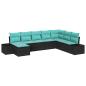 Preview: Gartensofa-set 8 stk. Schwarz Poly-Rattan