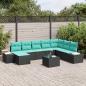 Preview: ARDEBO.de - Gartensofa-set 9 stk. Schwarz Poly-Rattan