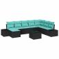 Preview: Gartensofa-set 9 stk. Schwarz Poly-Rattan