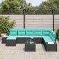 Preview: Gartensofa-set 9 stk. Schwarz Poly-Rattan