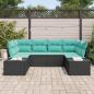 Preview: Gartensofa-set 6 stk. Schwarz Poly-Rattan