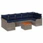 Preview: Gartensofa-set 8 stk. Grau Poly-Rattan