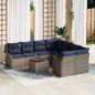 Preview: ARDEBO.de - Gartensofa-set 9 stk. Grau Poly-Rattan