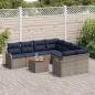 Preview: Gartensofa-set 9 stk. Grau Poly-Rattan