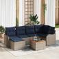 Preview: ARDEBO.de - Gartensofa-set 7 stk. Grau Poly-Rattan