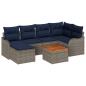 Preview: Gartensofa-set 7 stk. Grau Poly-Rattan