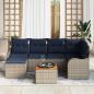 Preview: Gartensofa-set 7 stk. Grau Poly-Rattan