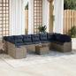 Preview: ARDEBO.de - Gartensofa-set 11 stk. Grau Poly-Rattan