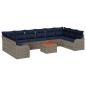 Preview: Gartensofa-set 11 stk. Grau Poly-Rattan