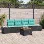 Preview: ARDEBO.de - Gartensofa-set 5 stk. Schwarz Poly-Rattan