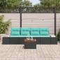 Preview: Gartensofa-set 5 stk. Schwarz Poly-Rattan
