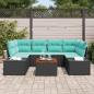 Preview: Gartensofa-set 7 stk. Schwarz Poly-Rattan