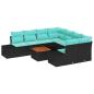 Preview: Gartensofa-set 9 stk. Schwarz Poly-Rattan