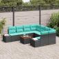 Preview: Gartensofa-set 9 stk. Schwarz Poly-Rattan