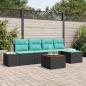 Preview: ARDEBO.de - Gartensofa-set 6 stk. Schwarz Poly-Rattan
