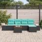 Preview: Gartensofa-set 6 stk. Schwarz Poly-Rattan