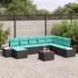 Preview: ARDEBO.de - Gartensofa-set 9 stk. Schwarz Poly-Rattan