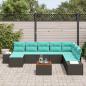 Preview: Gartensofa-set 9 stk. Schwarz Poly-Rattan