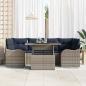 Preview: Gartensofa-set 7 stk. Grau und Marineblau Poly-Rattan