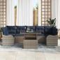 Preview: Gartensofa-set 8 stk. Grau und Marineblau Poly-Rattan
