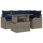 Preview: Outdoortisch-Set 5 stk. Grau Poly Rattan