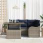 Preview: Outdoortisch-Set 5 stk. Grau Poly Rattan