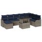 Preview: Gartensofa-set 9 stk. Grau Poly Rattan