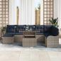 Preview: Gartensofa-set 9 stk. Grau Poly Rattan