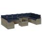 Preview: Gartensofa-set 11 stk. Grau Poly-Rattan