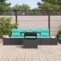 Preview: Sofa Set 5 stk. 4-Sitzanzahl Schwarz und Blau Poly-Rattan
