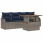 Preview: Garten-Sofa-Set 5 stk. Grau und Marineblau