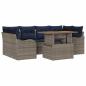 Preview: Garten-Sofa-Set 7 stk. Grau und Marineblau