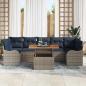 Preview: Gartensofa-set 8 stk. Grau und Marineblau Poly-Rattan