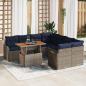 Preview: ARDEBO.de - Gartensofa-set 9 stk. 8-Sitzanzahl Grau und Marineblau