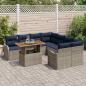 Preview: Gartensofa-set 9 stk. 8-Sitzanzahl Grau und Marineblau