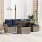 Preview: ARDEBO.de - Gartensofa-set 6 stk. Grau und Marineblau Poly-Rattan