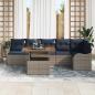 Preview: Gartensofa-set 7 stk. 6-Sitzanzahl Grau und Marineblau