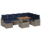 Preview: Garten-Sofa-Set 9 stk. Grau und Marineblau