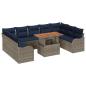 Preview: Garten-Sofa-Set 10 stk. 9-Sitzanzahl Grau und Marineblau