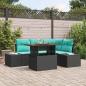 Preview: ARDEBO.de - Gartensofa-set 5 Stk. 4-Sitzanzahl Schwarz Poly-Rattan