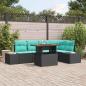 Preview: ARDEBO.de - Garten-Sofa-Set 6 stk. 5-Sitzanzahl Schwarz und Teal
