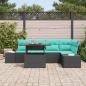 Preview: Garten-Sofa-Set 6 stk. 5-Sitzanzahl Schwarz und Teal