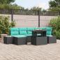 Preview: ARDEBO.de - Garten Essgruppe 7 stk. Schwarz und Teal